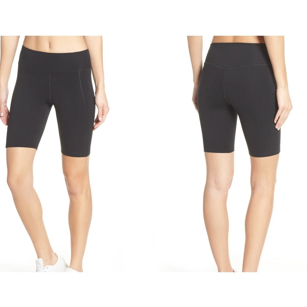 Girlfriend Collective High Waist Bike Shorts in Black Size XS